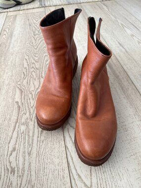 Punto Pigro Sensational Ankle Boots Warm Brown Leather EU38 US 7.5 Made in Italy